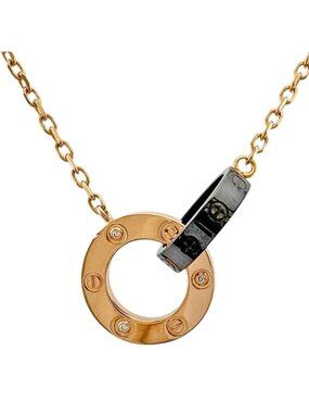 Cartier Love Circle Necklace 18k Gold Diamond